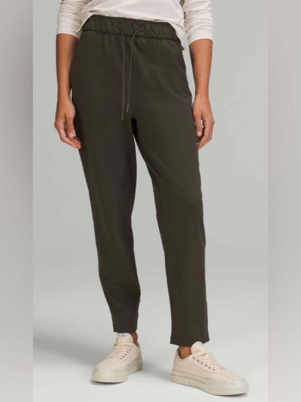 Lululemon Stretch High Rise Pants 7/8 Length Dark Olive Size 6